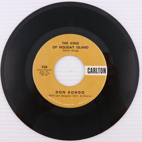 Don Rondo W/ Lew Douglas - Wanderlust - 1960 45 rpm 7" Single Vinyl Record 536 - Picture 4 of 16